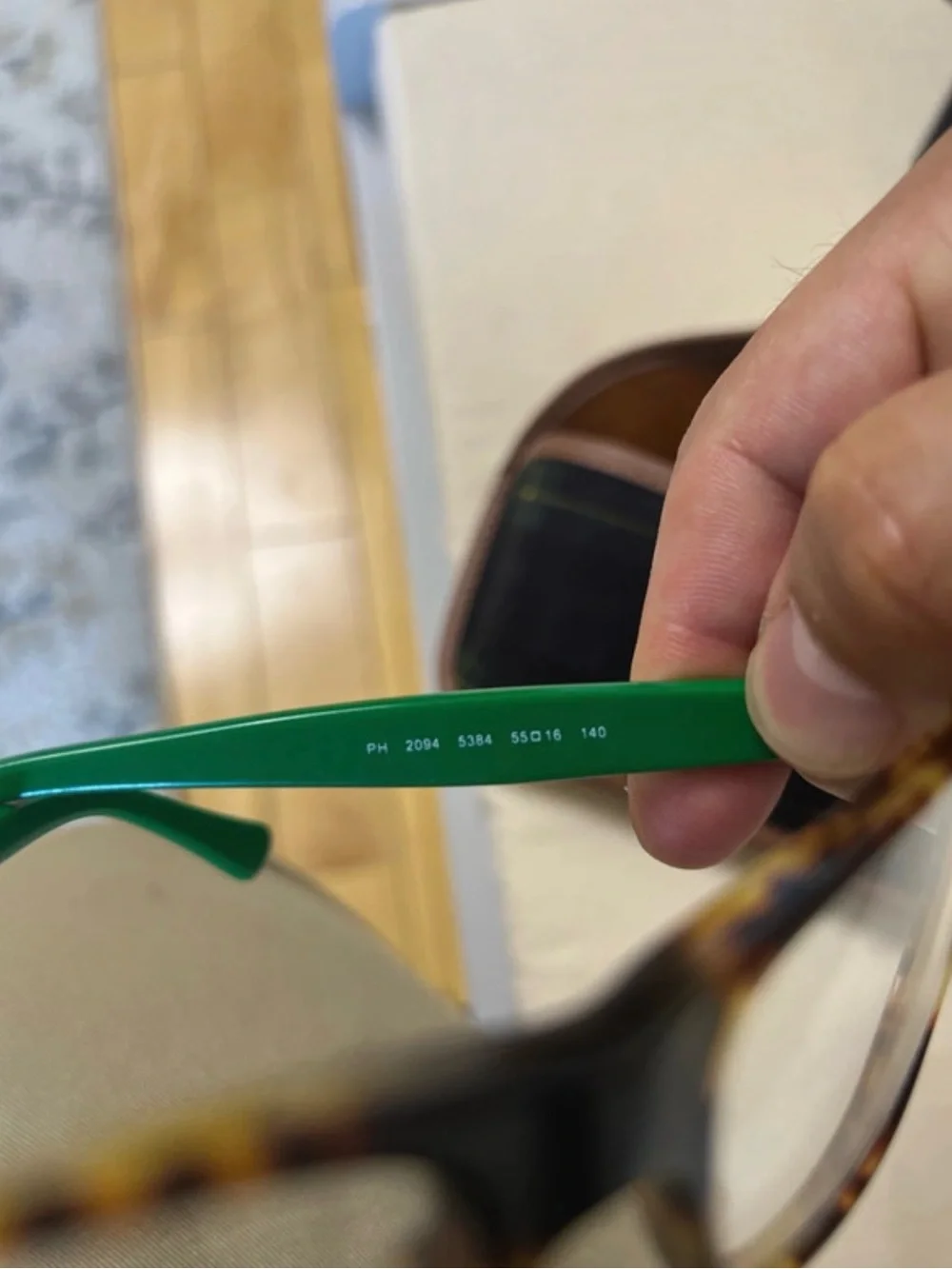 Polo by Ralph Lauren Tortoiseshell Frames with Green Temples